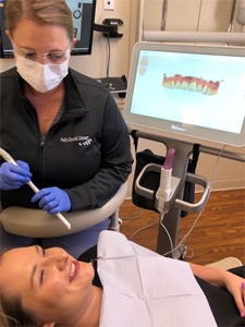 patient whose teeth have been digitally scanned 